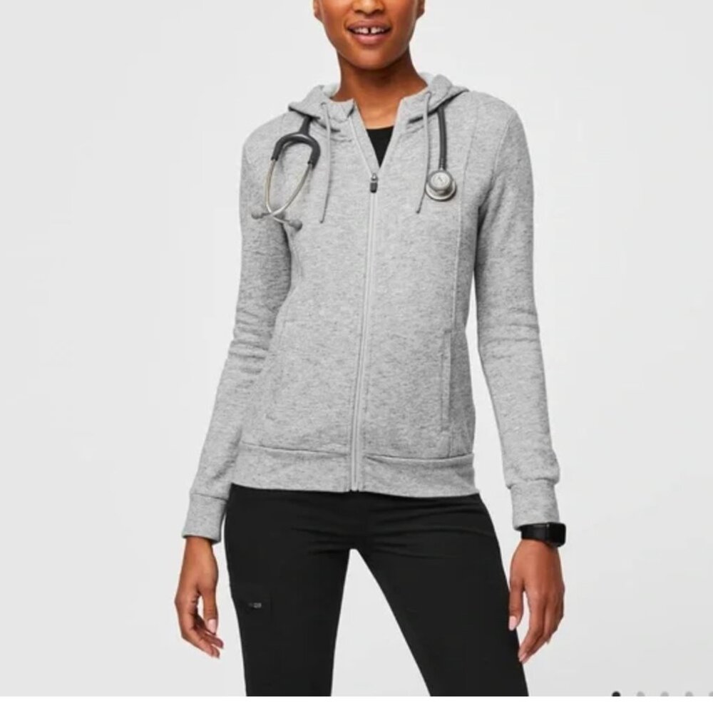 FIGS Essensial Fleece Zip Up Hoodie Jacket size small